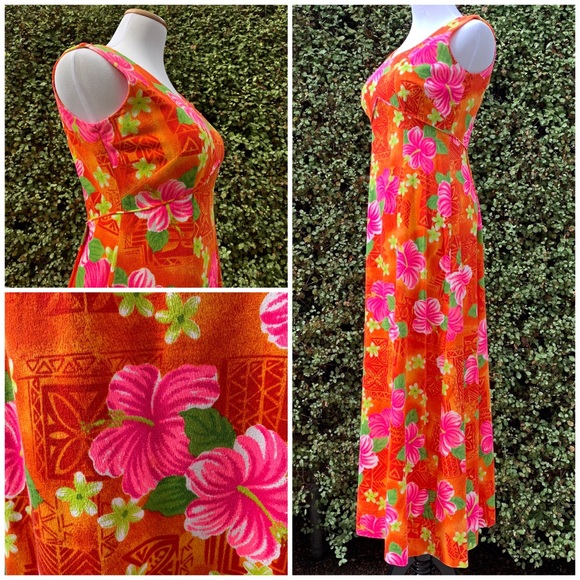🌺”Royal Hawaiian” Vintage Maxi-Dress Muumuu Small - Picture 3 of 8